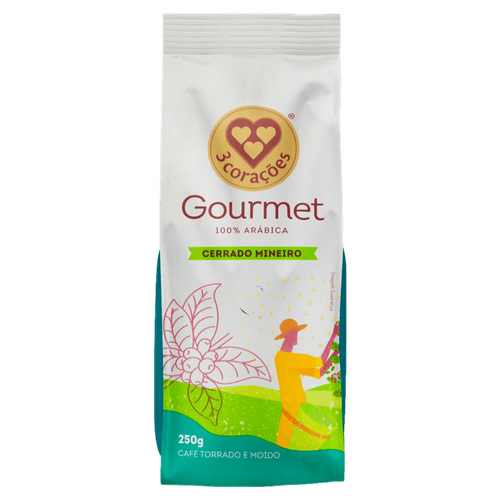 Café em pó 3 Corações Gourmet Cerrado Mineiro 250g