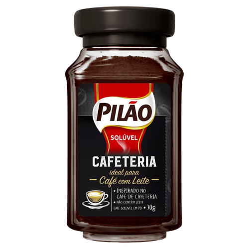 Café Solúvel em Pó Pilão Cafeteria Vidro 70g