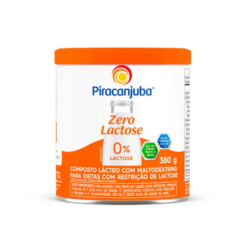 Composto Lácteo com Maltodextriina Zero Lactose para Dietas com Restrição de Lactose Piracanjuba Lata 380g