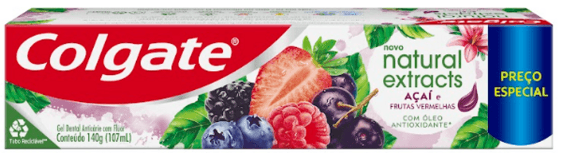 Gel-Dental-Anticarie-com-Fluor-Acai-e-Frutas-Vermelhas-Colgate-Natural-Extracts-Caixa-140g-Preco-Especial