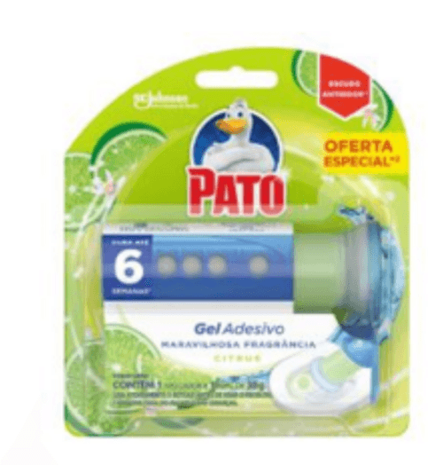 Detergente Sanitário Gel Adesivo com Aplicador Citrus Pato 38g Refil com 6 Discos Oferta Especial