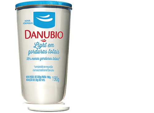 Requeijão Cremoso Light em Gorduras Totais Danubio Copo 190g