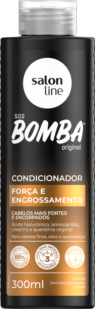 Condicionador Salon Line S.O.S Bomba Força e Engrossamento Frasco 300ml