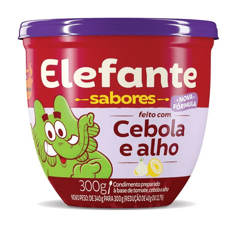 Extrato de Tomate Elefante Cebola & Alho Pote 300g