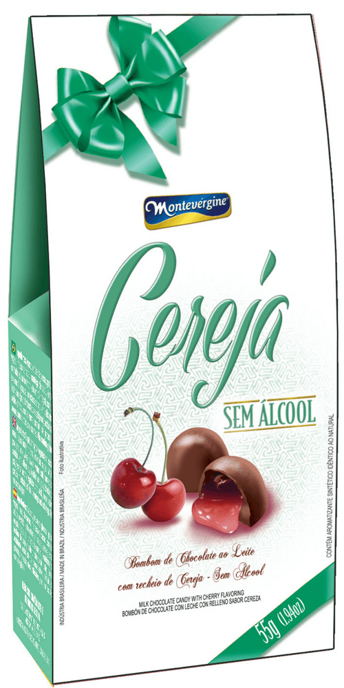 Bombom Chocolate Cereja S/Álcool Montevergine 55G