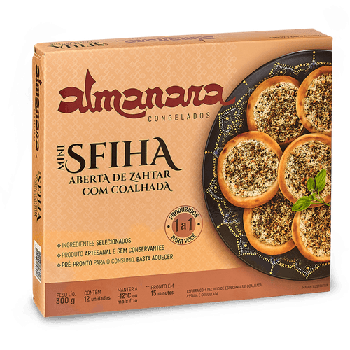 Mini Sfiha Aberta De Zahtar Com Coalhada Almanara Congelados 300 G