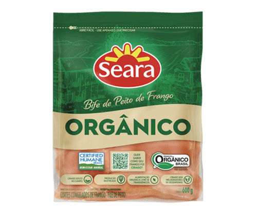 Filé de peito em bifes Seara Orgânico IQF 600g