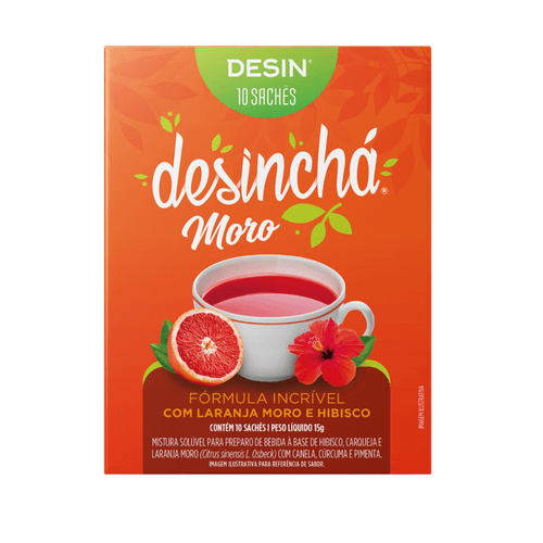 Chá Misto Sabor Laranja Moro Desinchá 15g 10 Sachês
