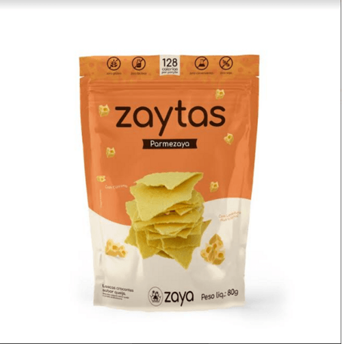 Snack ZAYTAS Parmezaya Zero Glúten,Zero Lácteos e Zero Soja 80g