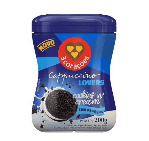 Cappuccino Lovers Cookies 'n' Cream 3 Corações Pote 200g