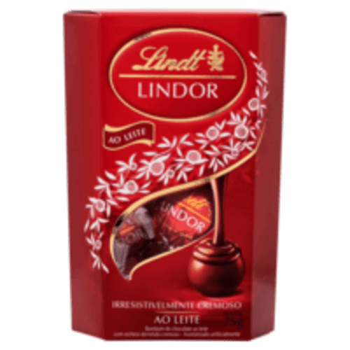 Caixa de Bombons Chocolate Lindt Lindor Ao Leite 75g Com 6 unidades