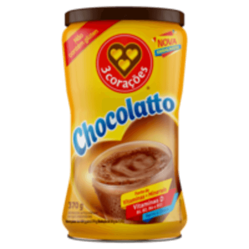 Achocolatado Pó 3 Corações Chocolatto Lata 370g