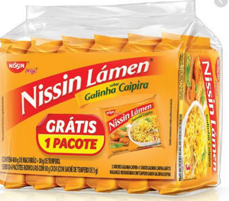 Macarrao-Instantaneo-Lamen-Galinha-Caipira-Nissin-Miojo-Pacote-510g-6-Unidades-Gratis-1-Pacote