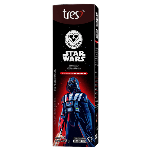 Capsula de Café Espresso Star Wars Darth Vader 3 Corações 10 unid