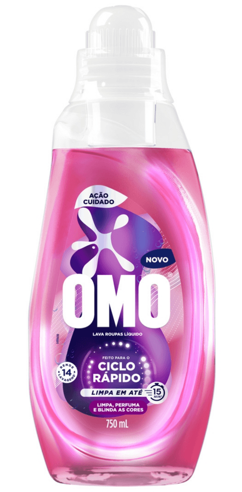 LAVA ROUPA OMO CICLORAPIDO 750ML ACAO CUIDADO
