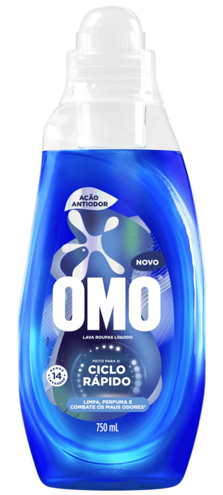 LAVA ROUPA OMO CICLORAPIDO 750ML ACAO ANTIODOR
