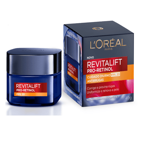 Creme Hidratante Facial Antirrugas L'Oréal Paris Revitalift Retinol FPS 20, 49g