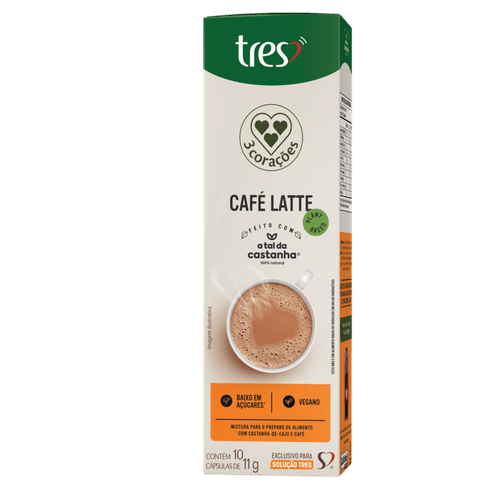 Capsula A Tal da Castanha de Café Latte Vegano 3 Corações 10 unid