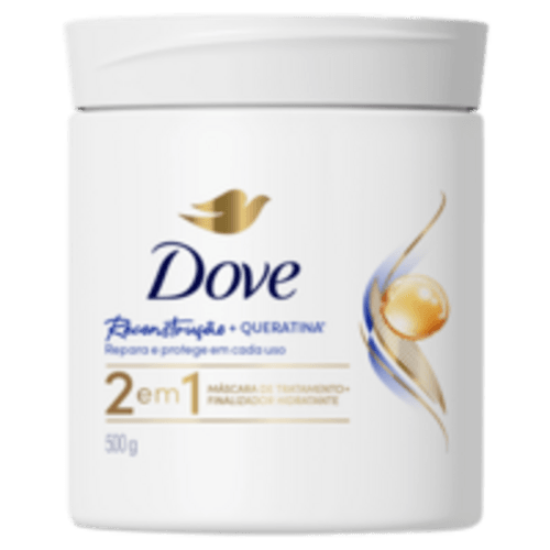 Máscara de Tratamento + Finalizador 2 em 1 DOVE Reconstrução + Queratina 500 g