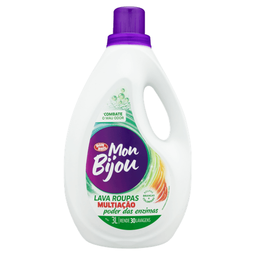 Lava Roupa Colorida Branca Enzimas Mon Bijou Bombril 3l