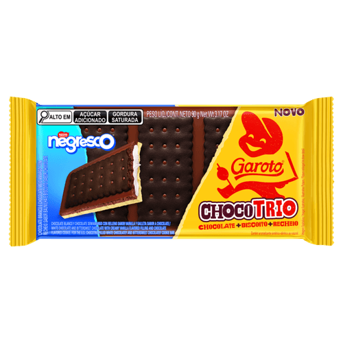Chocolate Chocotrio Garoto Negresco 90g