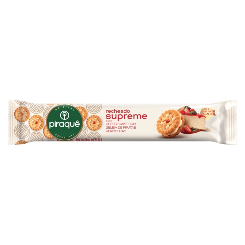 Biscoito-Recheio-Cheesecake-com-Geleia-de-Frutas-Vermelhas-Piraque-Supreme-Pacote-80g