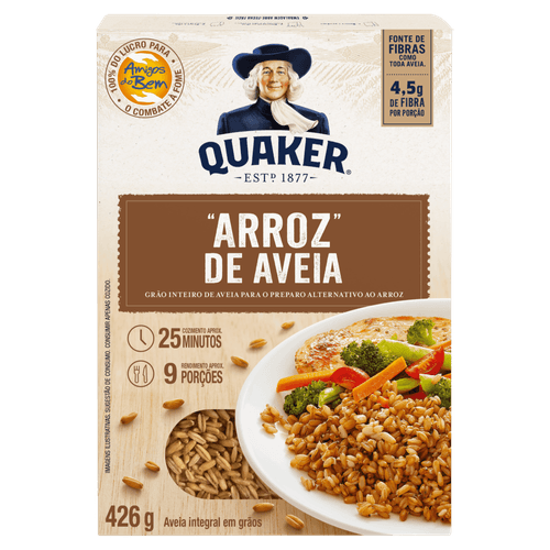 Arroz de Aveia em Grãos Integral Quaker Caixa 426g