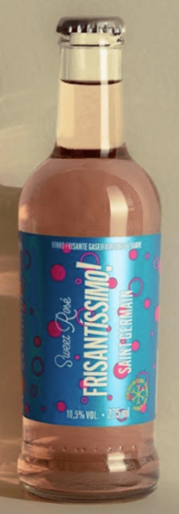 Vinho Brasileiro Gaseificado Rosé Suave Sweet Saint Germain Frisantíssimo! Garrafa 275ml