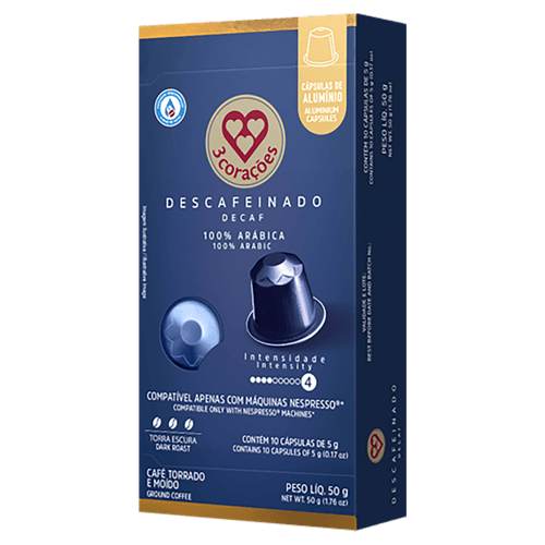 CAPSULA CAFE ESPRESSO 3CORACOES 56G - DESCAFEINADO
