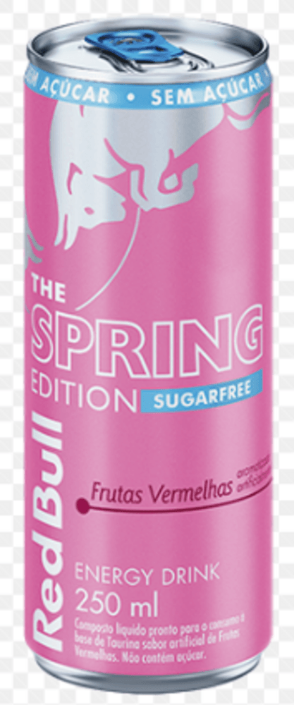 Energético Frutas Vermelhas Zero Açúcar Red Bull Lata 250ml The Spring Edition