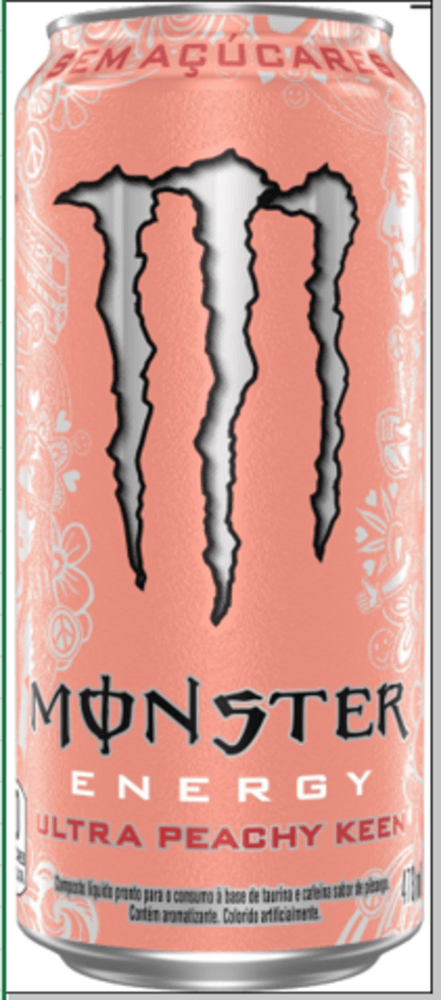 Energético Ultra Peachy Keen Zero Açúcar Monster Lata 473ml