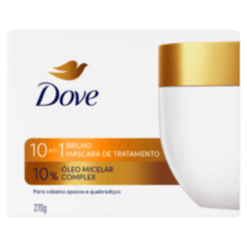 Máscara de Tratamento 10% Óleo Micelar Complex 10 em 1 Dove Brilho Caixa 270g