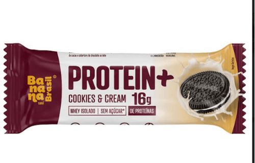 Barra de Proteína Cookies & Cream Protein+ Banana Brasil 50g