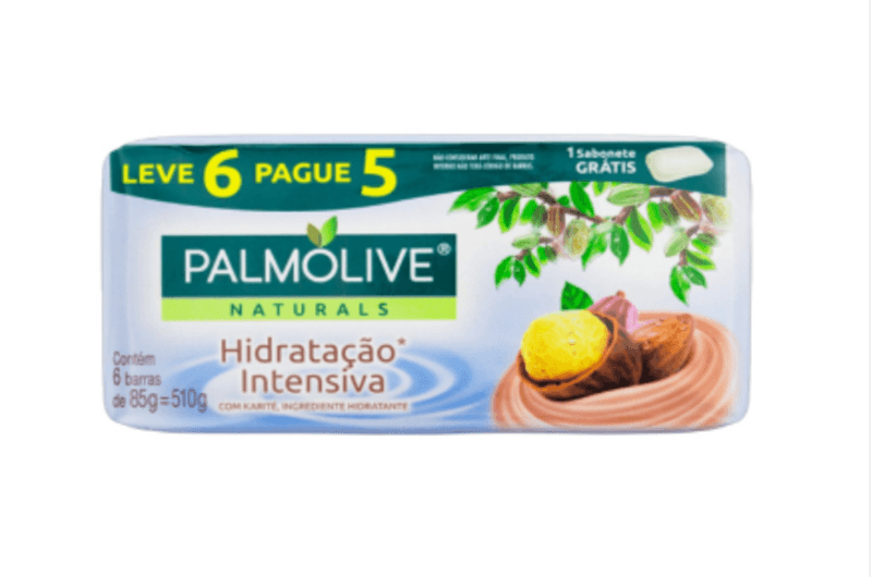 Sabonete-em-Barra-Hidratacao-Intensiva-Karite-Palmolive-Naturals-Envoltorio-510g-Leve-6-Pague-5-Unidades-de-85g-Cada