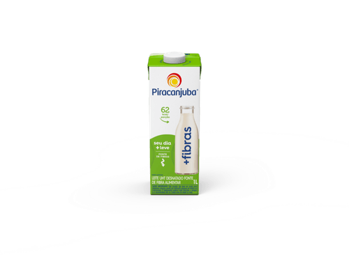 Leite UHT Desnatado Piracanjuba + Fibras Caixa com Tampa 1l