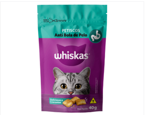Petisco para Gatos Whiskas Antibola de Pelo Pouch 40g