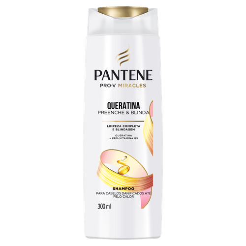 Shampoo Queratina e Pro-Vitamina B5 Pantene Pro-V Miracles Queratina Preenche & Blinda Frasco 300ml