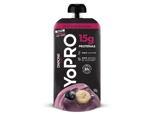Iogurte YoPRO Pouch 15g de Proteínas Açaí com Banana 160g