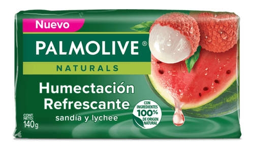 Sabonete Nutritivo em Barra Hidratação Refrescante Melancia e Lichia Palmolive Naturals Envoltório 150g Tamanho Familiar