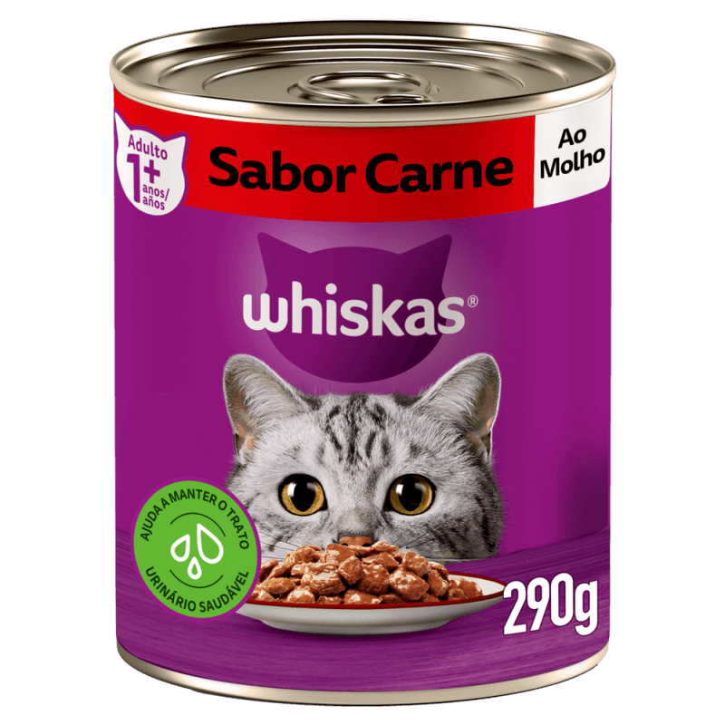 Alimento-Completo-e-Balanceado-para-Gatos-Adultos-Carne-ao-Molho-Whiskas-Lata-290g