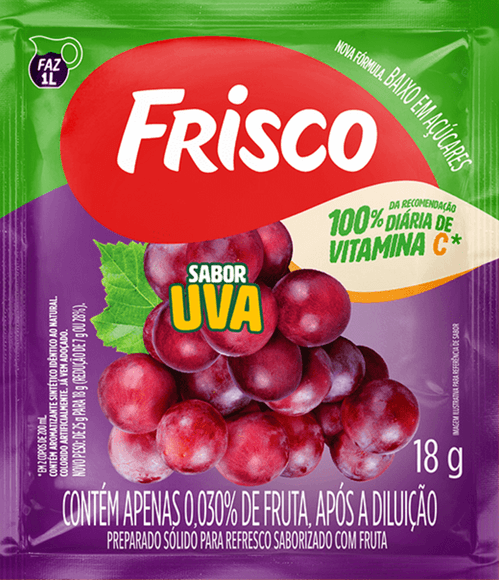 Refresco Em Pó Uva Frisco 25g
