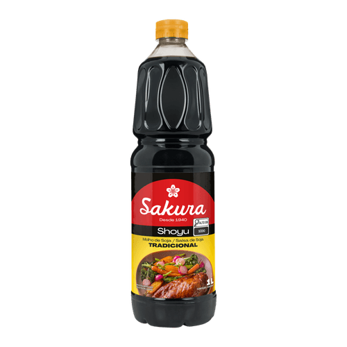 Molho de Soja Shoyu Tradicional Sakura Garrafa 1l