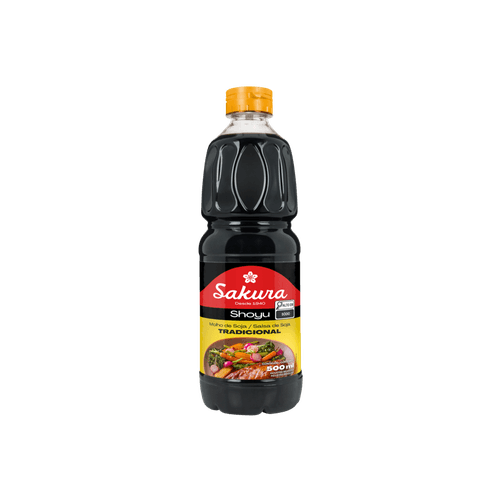 Molho de Soja Shoyu Tradicional Sakura Garrafa 500ml