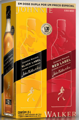 KIT-WHISKY-JOHNNIE-WALKER-BLACK-LABEL---RED-LABEL-750ML-CADA