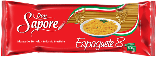 MASSA SEMOLA DON SAPORE 500G-PC ESPAGUETE N8