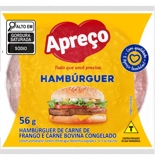 Carne de Hambúrguer Misto Apreço 56g