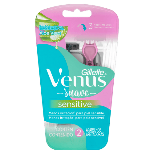 Aparelho Descartável para Depilar Gillette Venus Simply3 Suave Sensitive 2 Unidades