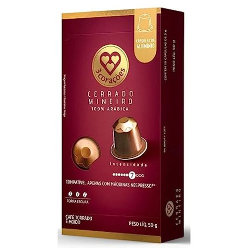 Capsula de Café Cerrado Mineiro Compativel com Nespresso 3 Corações 10 unid