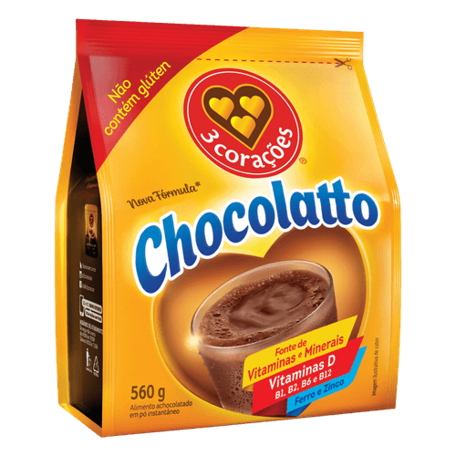Achocolatado Pó 3 Corações Chocolatto 560g