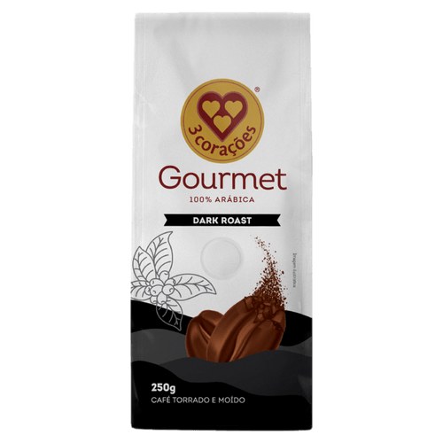 Café em Pó 3 Corações Gourmet Dark Roast 250g